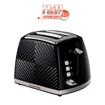 Russell Hobbs Groove 2 Slice Toaster RHT722BLK
